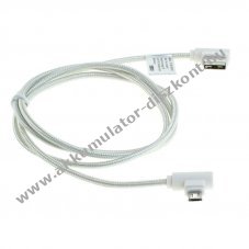 OTB T�lt� �s adatk�bel Micro USB sz�vetborit�ssal, 90 fokos fejjel, 1m feh�r