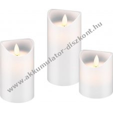Goobay LED val�di viasz gyertya szett feh�r 3db/csomag - A k�szlet erej�ig