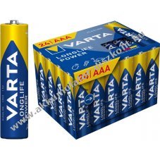 Varta 4903 LR03 AAA (mikro) elem 1,5V 24db/csomag alk�li-mang�n