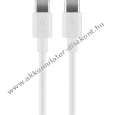 Goobay USB-C t�lt�- �s szinkroniz�l� k�bel 60W 3A 480Mbit/s 0,5m feh�r