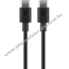 Goobay USB C t�lt�- �s adatk�bel PD t�mogat�ssal fekete (50cm) - A k�szlet erej�ig