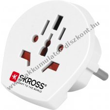 Skross vil�g-Eur�pa utaz�adapter 2- �s 3-p�lus� f�ldelt �s nem f�ldelt - Ki�rus�t�s