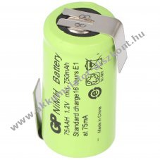 GP GP75AAH 2/3AA modell�p�t� Akkumul�tor forrf�llel Z-forma 14x29mm NiMH