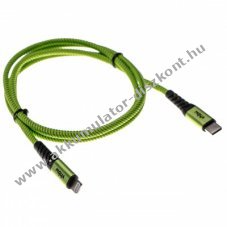 Tlt s adat szvet kbel USB type C - Lightning csatlakoz, 1m , zld-fekete