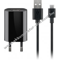 Goobay 5W Micro-USB t�lt�k�szlet h�l�zati adapter Micro-USB k�bel 1m fekete