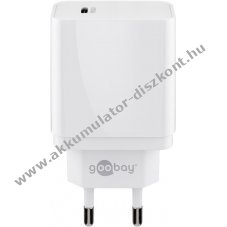 Goobay USB-C PD gyorst�lt� 18W feh�r 1x USB-C PD csatlakoz� - A k�szlet erej�ig