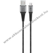 Goobay Micro-USB-USB-A textilk�bel spacegrau/silber 0,5m 2,1A 10,5W