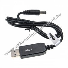 USB tlt kbel 5.5mm x 2.5mm Dc csatlakozval 5V/2A - 9V/0.9A