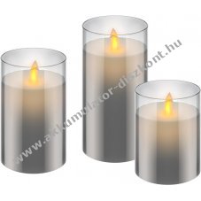 3db LED-es valdi viaszgyertya kszlet vegben - Kirusts! - A kszlet erejig!