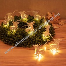 Rnszarvas 10LED-es, elemes (2xAA) fnyfzr, melegfehr, idzts