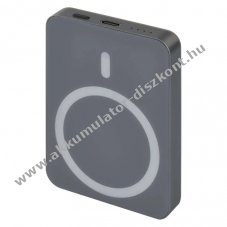 EMOS Powerbank WI 522, 5000mAh, 20W, Wireless tlts, MagSafe compatibilis, szrke