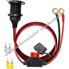 12 V / 24 V aut szivargyjt aljzat, 20A, 3m, menettel