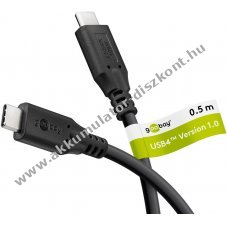 Goobay USB-C k�bel USB4 0,5m fekete 100W 5A 20Gbit/s Power Delivery - A k�szlet erej�ig
