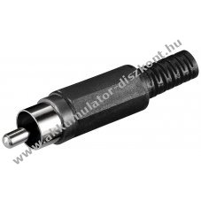 Goobay RCA (cinch) csatlakoz� m�anyag h�zzal fekete