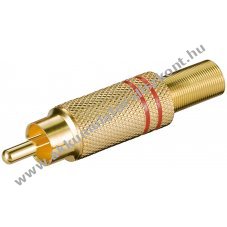 Goobay aranyozott piros RCA (cinch) csatlakoz� hajl�t�sv�delemmel