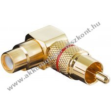 Goobay 90� csatlakoz�s piros RCA (cinch) adapter aranyozott �rintkez�kkel