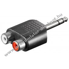 Goobay audio adapter 6,35mm sztere� jack dug� 2x RCA (cinch) aljzat