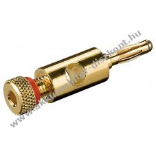 Goobay ban�ndug� csavaros aranyozott 4mm piros jel�l�ssel