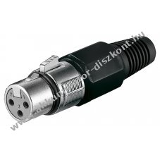 Goobay XLR mikrofoncsatlakoz� 3 p�lus fekete h�z csavaros sapk�val