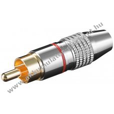 Goobay piros f�m RCA (cinch) csatlakoz� aranyozott �rintkez�kkel