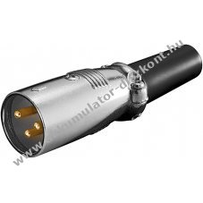 Goobay mikrofoncsatlakoz� XLR 3 t�s aranyozott �rintkez�kkel csavart h�z�sbiztos�t�ssal