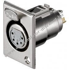 Goobay XLR mikrofon be�p�thet� aljzat 5 p�lus aranyozott �rintkez�kkel