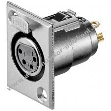 Goobay XLR 4 t�s mikrofon be�p�t� aljzat z�rral aranyozott �rintkez�kkel