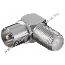 Goobay 90� F-aljzat koax csatlakoz� sz�gadapter cink