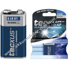 Tecxus 9V alk�li blokk elem 1db/csomag