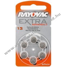 Rayovac PR48/13A 1,4V hall�k�sz�l�k gombelem 6db/csomag Cink-leveg�