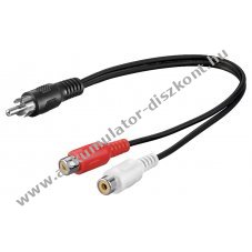 Goobay Audio Y-k�beladapter 1x RCA (cinch) dug� 2x RCA (cinch) aljzat 0,2m