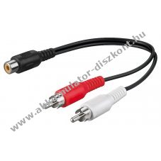 Goobay audio Y-k�bel adapter 0,2m 1x RCA (cinch) aljzat 2x RCA (cinch) dug�