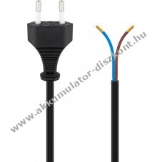 Goobay t�pk�bel Eurodug�val 1,5m fekete 2x0,75 mm2 CEE 7/16