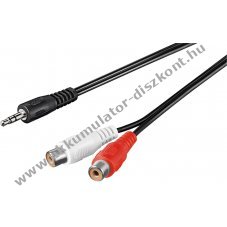 Goobay audio k�beladapter 3,5mm jack 2x sztere� RCA (cinch) aljzat 1,5m