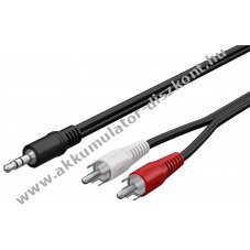 Goobay audio adapterk�bel 3,5mm sztere� jack 2x RCA (cinch) dug� 3m