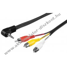 Goobay adapterk�bel kompozit audio video 3,5mm 4 t�s sztereo 1,5m