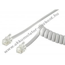 Goobay telefonkagyl� spir�lk�bel 2m RJ10-RJ10 csatlakoz�
