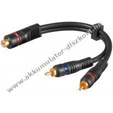 Goobay audio Y-k�bel adapter RCA (cinch) aljzat 2x RCA (cinch) dug� 0,2m