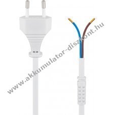 Goobay h�l�zati k�bel Eurodug�val 1,5m feh�r 2x0,75 mm2