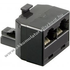 Goobay ISDN-T-Adapter RJ45 8P8C 1x dug� 2x aljzat fekete