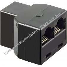 Goobay ISDN-T-Adapter RJ45 aljzat 2x RJ45 aljzat fekete