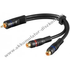 Goobay audio Y-k�beladapter RCA (cinch) dug� 2x RCA (cinch) aljzat 0,2m