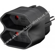 Goobay kompakt t�bbaljzat 2x Eurodug� fekete