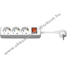 Goobay 3m 3x aljzat kapcsol�val feh�r v�d��rintkez�s