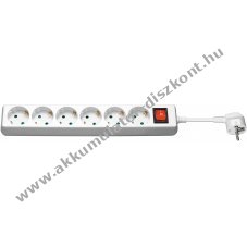 Goobay eloszt� 6 aljzat kapcsol�val 1,5m feh�r