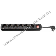 Goobay 6 csatlakoz�s eloszt� kapcsol�val 1,5m fekete Schutzkontakt aljzattal
