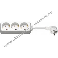 Goobay 3 csatlakoz�s eloszt� 1,5m feh�r v�d��rintkez�s aljzattal