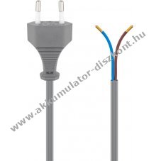 Goobay h�l�zati k�bel Eurodug�val 1,5m sz�rke 2x0,75 mm2