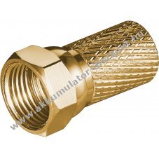 Goobay F-csatlakoz� 7,0mm k�belhez aranyozott r�z-cink kivitel