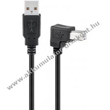 Goobay USB-A USB-B k�bel 90 fok 2m USB 2.0 480 Mbit/s
